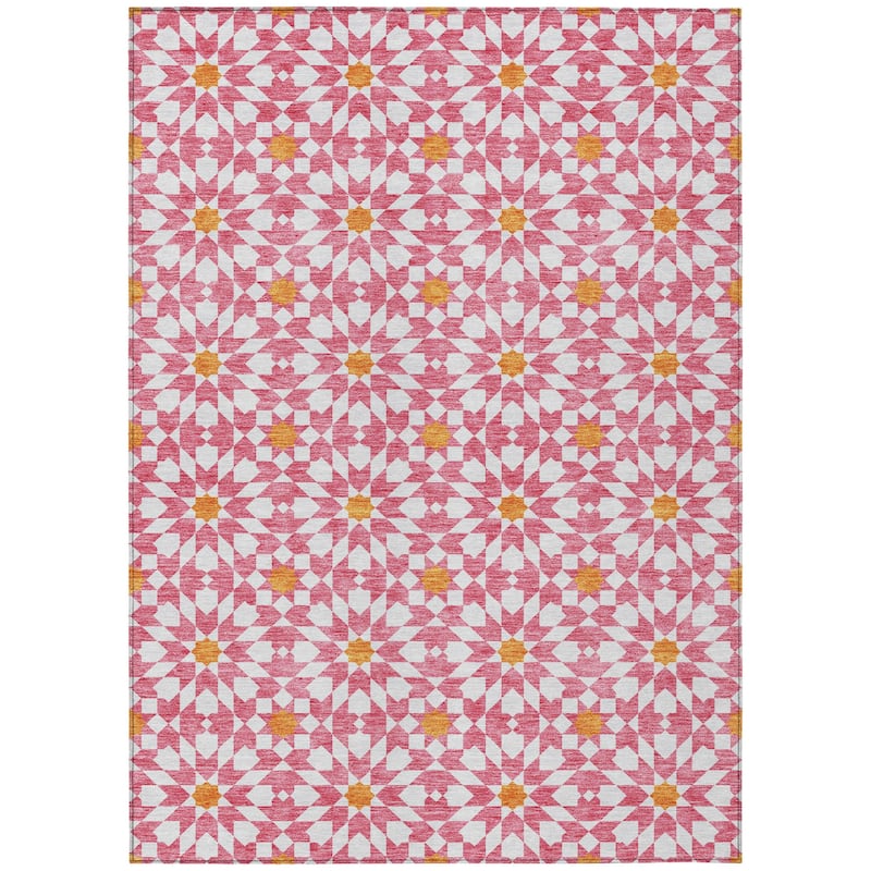 HomeRoots Floral Medallion Transitional Rectangle Outdoor Rug
