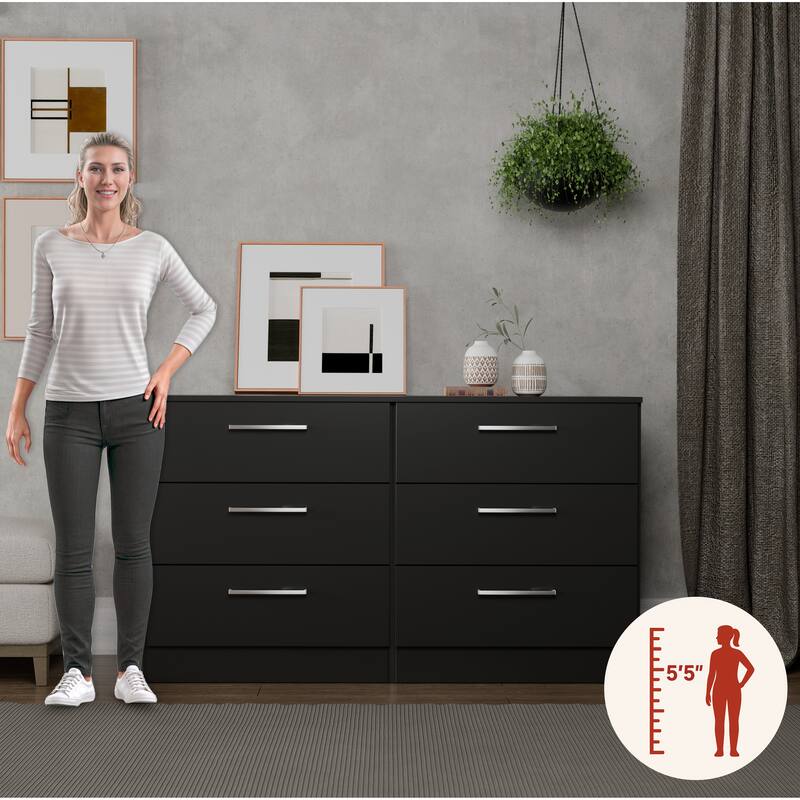 Kappesberg Sofia 50"W 6-Drawer Horizontal Dresser – Modern Bedroom Storage