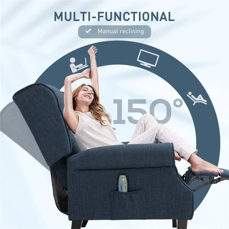Electric Massage Recliner Chair with Lumbar Heat, Vibrating Back & Footrest