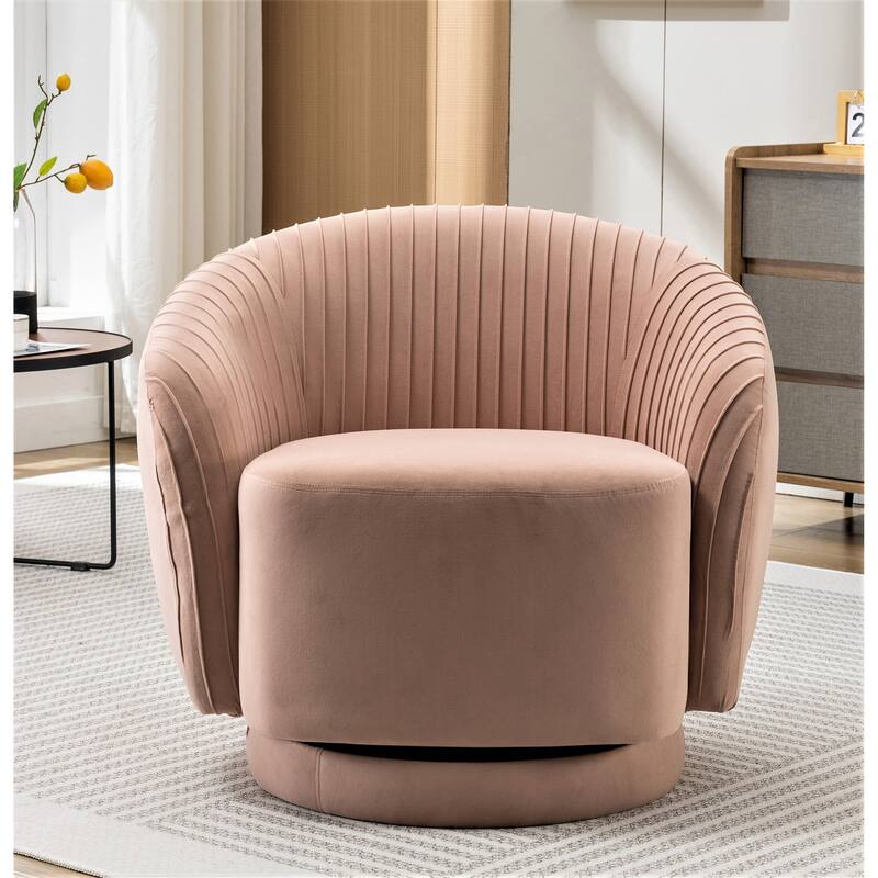 Small Milvo Velvet Swivel Barrel Chair