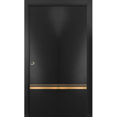 Bi-fold Doors 36 x 80 Planum 2010 Matte Black with Sturdy Tracks