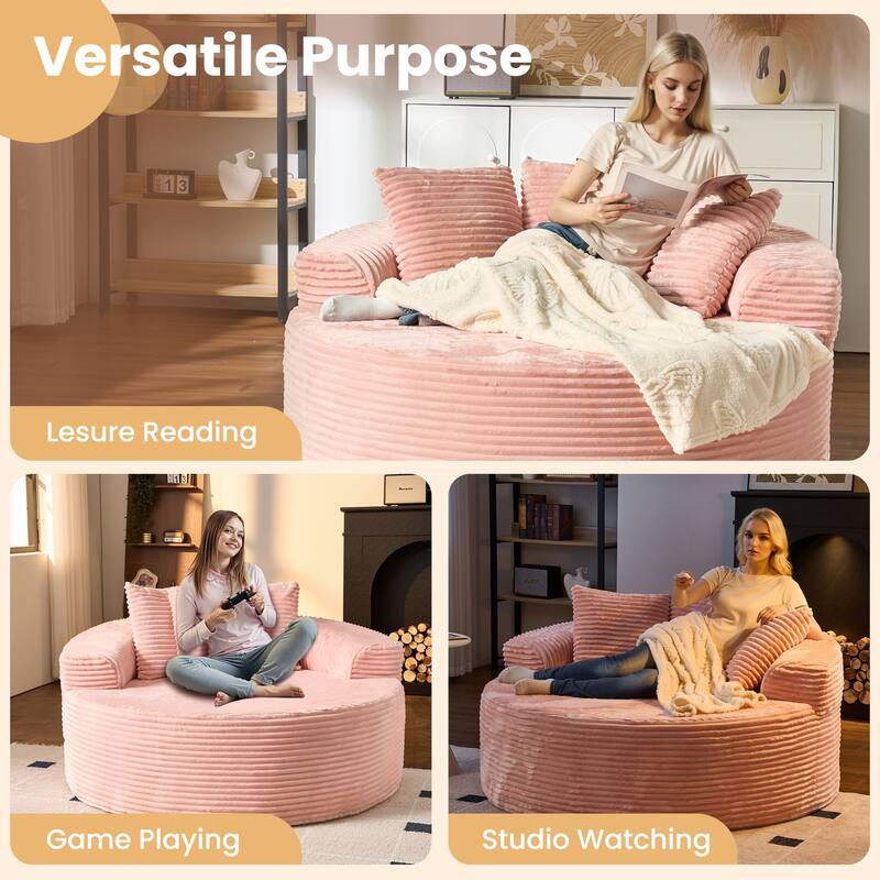 HOOOWOOO Modern Corduroy Fabric Floor Sofa
