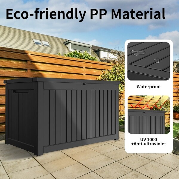 Abrihome Modern Steel Outdoor Storage Box Black