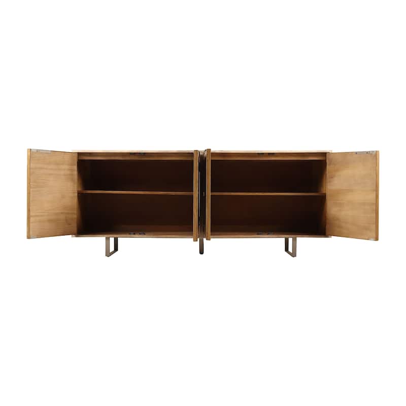 Dayton 72-inch Mid-Century Modern Sideboard In Channeled Mango Wood