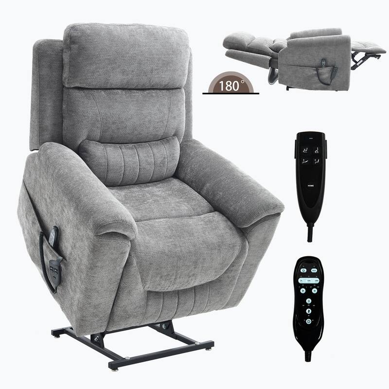 350 Lbs Leatherair Power Lift Recliner Chair,Heavy Duty Motion Mechanism With 8-Point Vibration Massage And Lumbar Heating