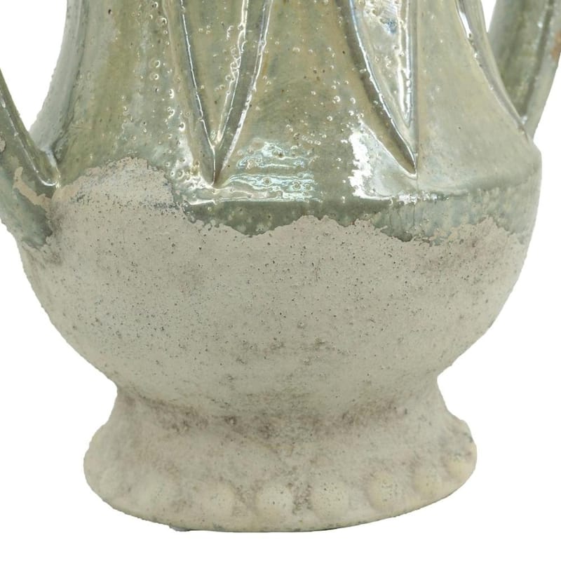 12" Sage And Ivory Amphora Ceramic Table Vase - 9.30