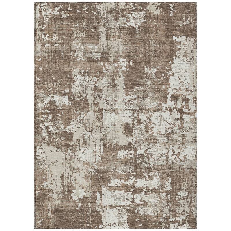 HomeRoots Abstract Transitional Rectangle Outdoor Rug