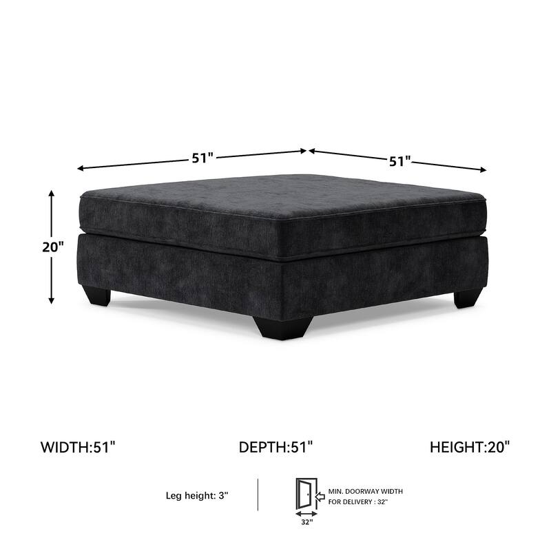 Signature Design by Ashley​ Lavernett Contemporary Oversized Accent Ottoman, Dark Gray