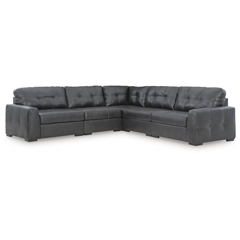 Signature Design by Ashley Brindley Pier Gray 5-Piece Sectional - 128"W x 128"D x 40"H