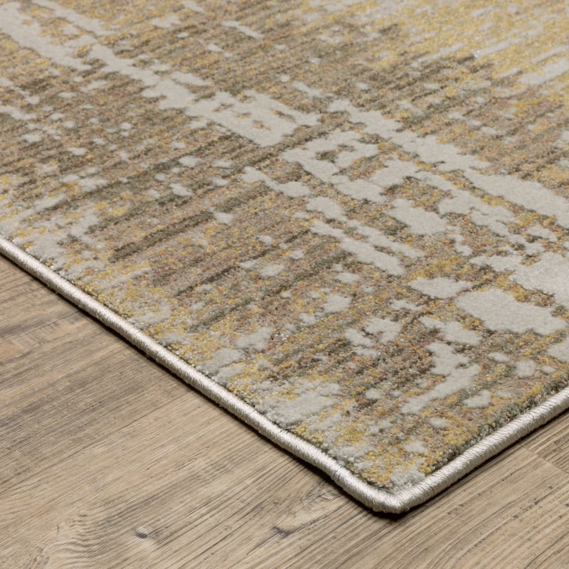 Melody Distressed Stripe Gold/ Brown Area Rug