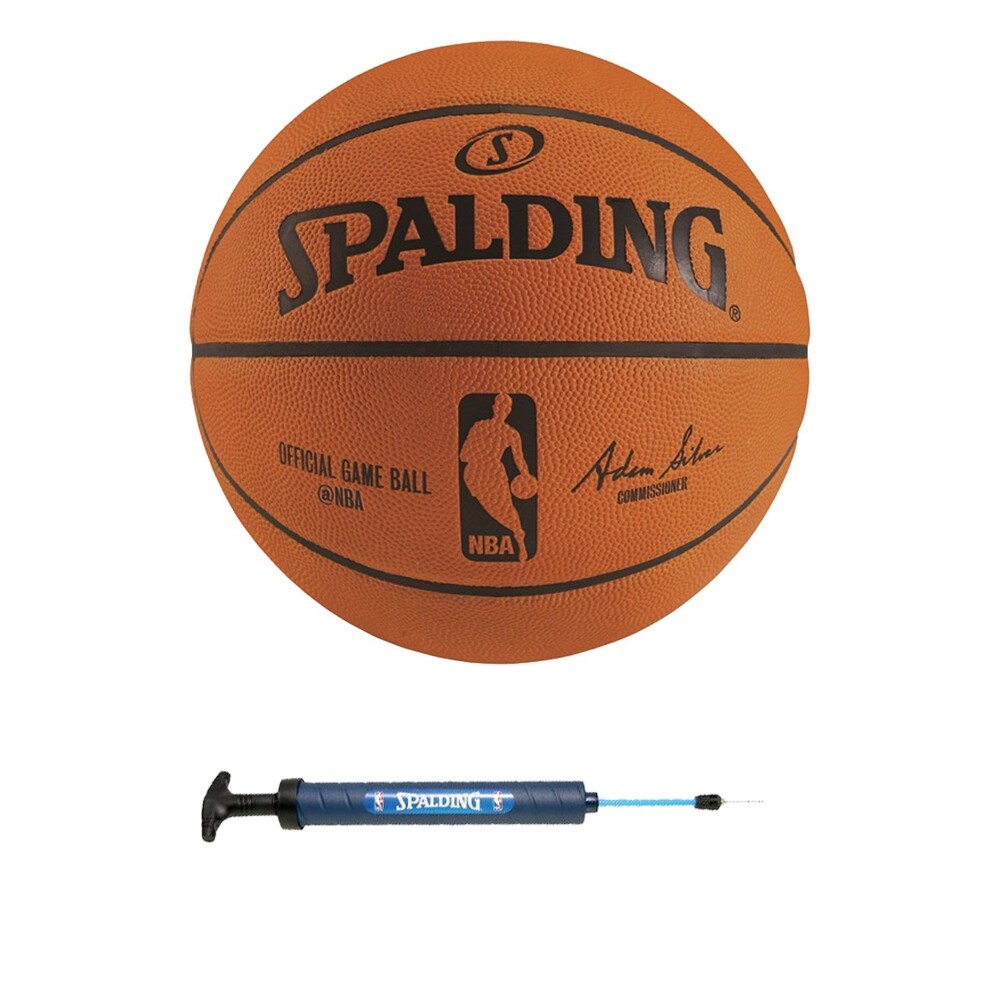 Shop Spalding Nba Official Game Basketball W 12 Dual Action Pump