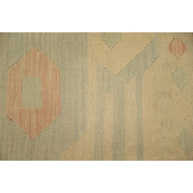 Hand Woven Oriental 100% Wool Carpet Southwestern Tribal Greys & Charcoal Kilim Area Rug - 5' 3'' X 3' 2''