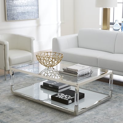 Jasper White Glass Coffee Table