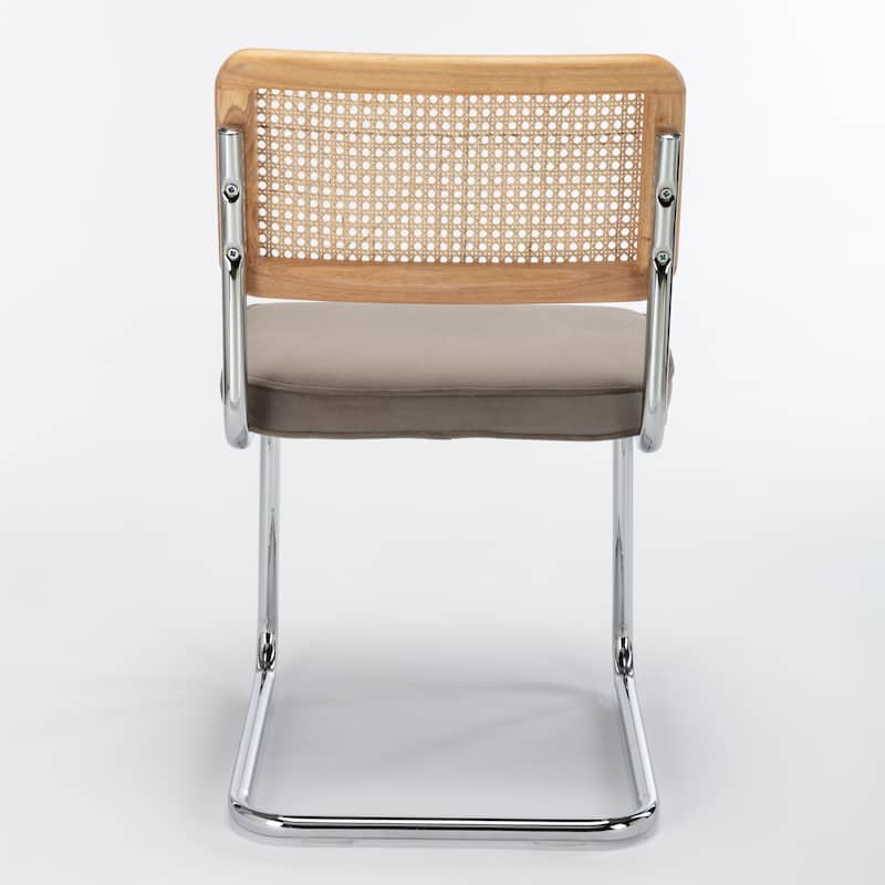 Latham Cane Back Velvet Side Chair (Set of 2)