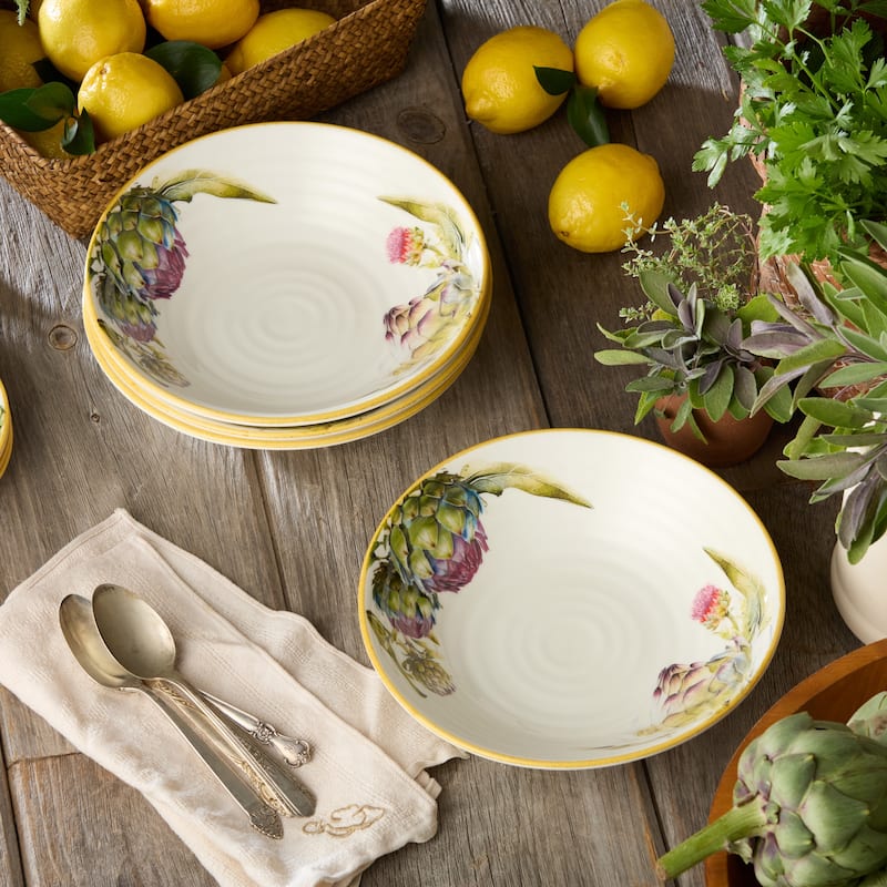 Certified International Verdura 9" Pasta Bowls,38 oz.,Set of 4 - 9'' W x 9'' D x 2.25'' H