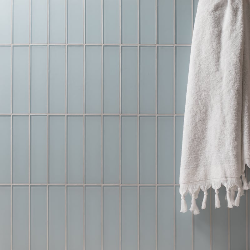 2 in. x 8 in. Glass Subway Wall Tile - 2 in. x 8 in. - Caribbean Blue Matte