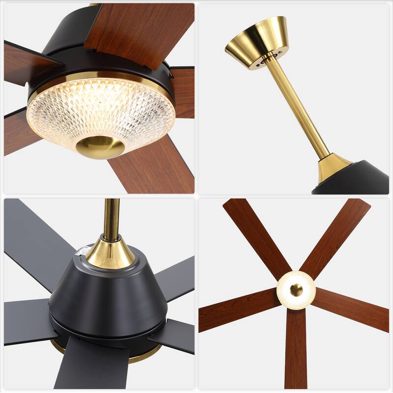 Bella Depot 52" Modern Ceiling Fan 6-Speed Reversible Fan with Remote Control