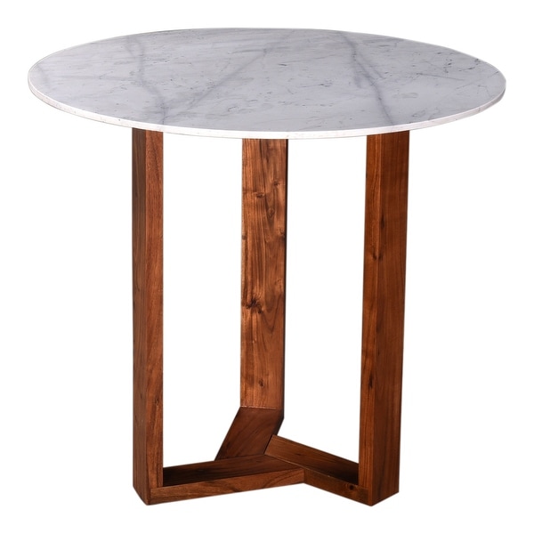 Aurelle Home Jayda Modern Marble and Acacia Wood Round Counter Table. Opens flyout.