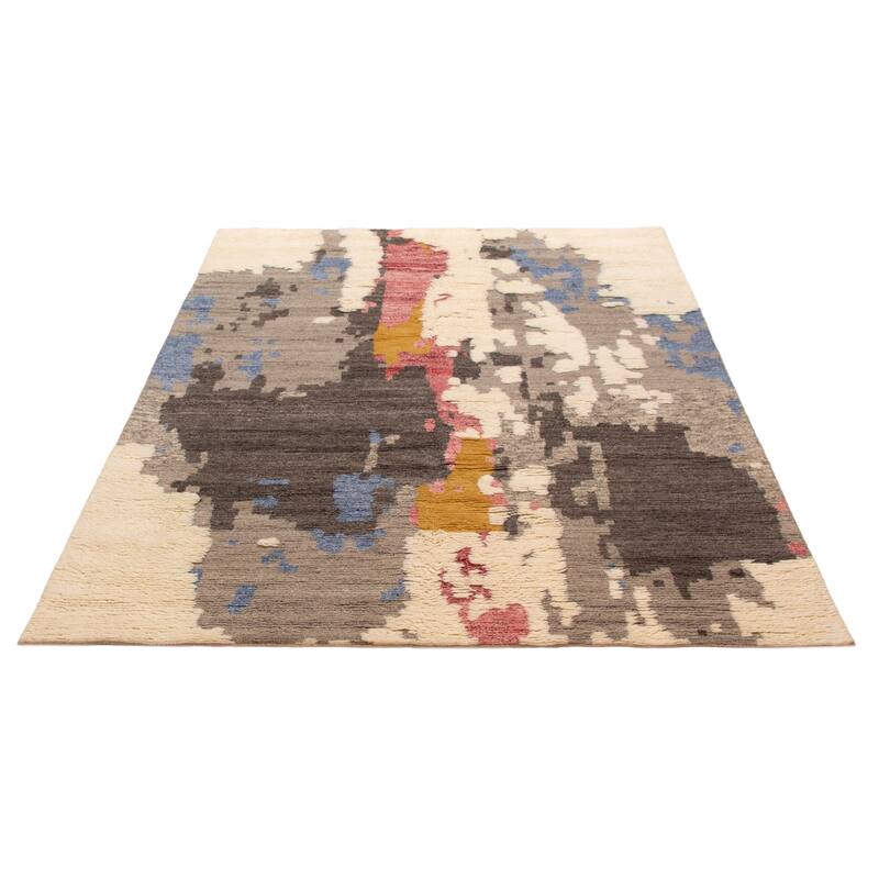 ECARPETGALLERY Hand-knotted Tangier Cream Wool Rug - 8'0 x 10'2