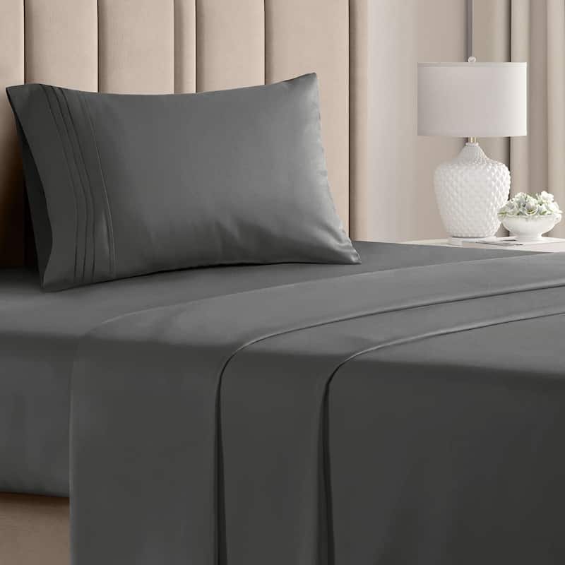 CGK Linens Brushed Microfiber Soft Wrinkle free 4 Piece Bed Sheet Set