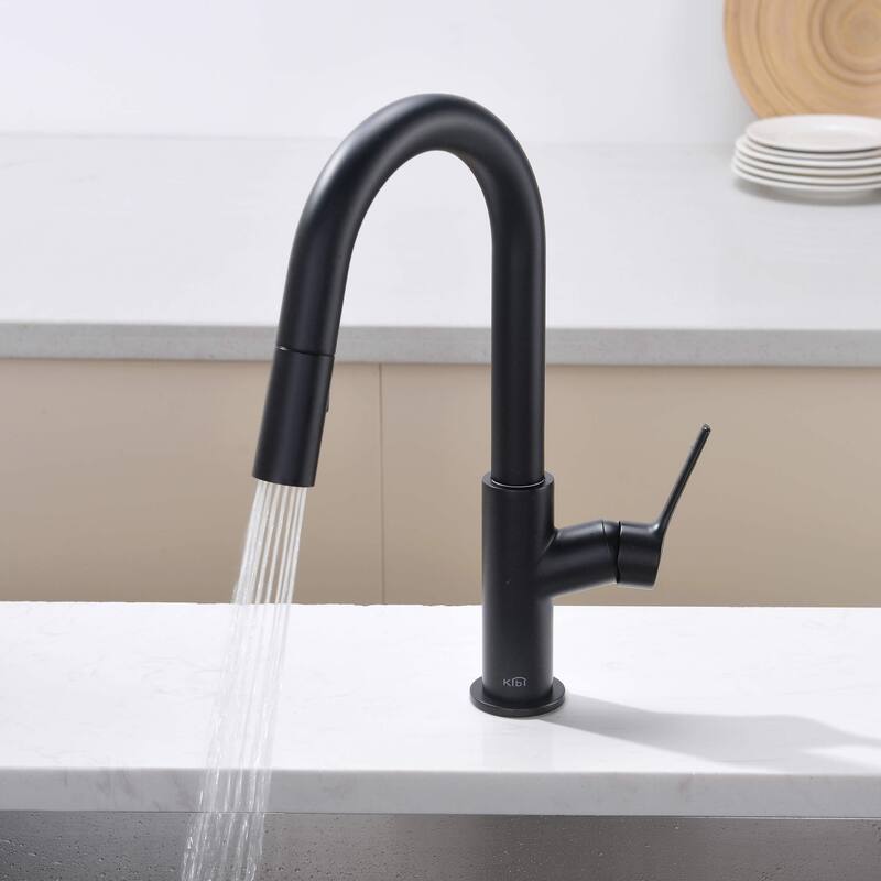 Fusion Single Handle Pull Down Kitchen & Bar Sink Faucet with Soap Dispenser
