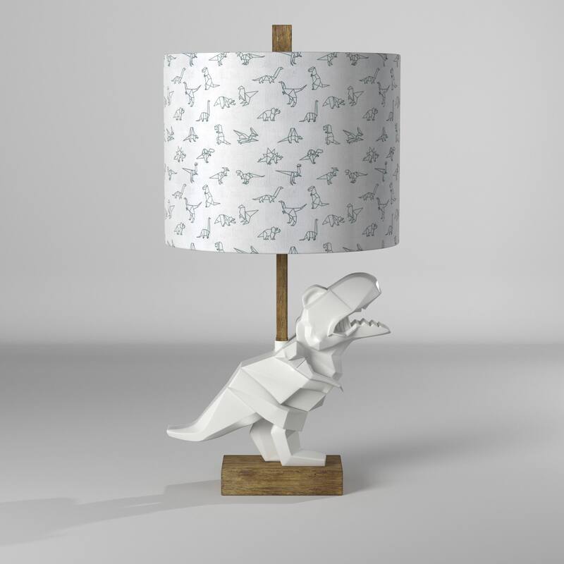 Taylor & Olive White Geometric Dinosaur Table Lamp