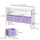 preview thumbnail 27 of 25, 35 in. W x 11 in. D x 24 in. H Wooden Kids Bookcase Toy Storage Cabinet with Collapsible Fabric Drawers