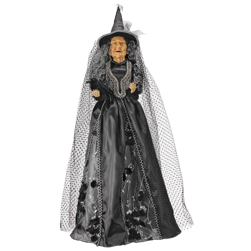 42" Standing Witch With Raven