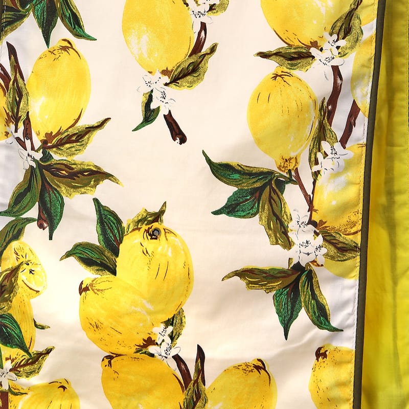 Fabric Lemon And Leaf Runner 13"X72"