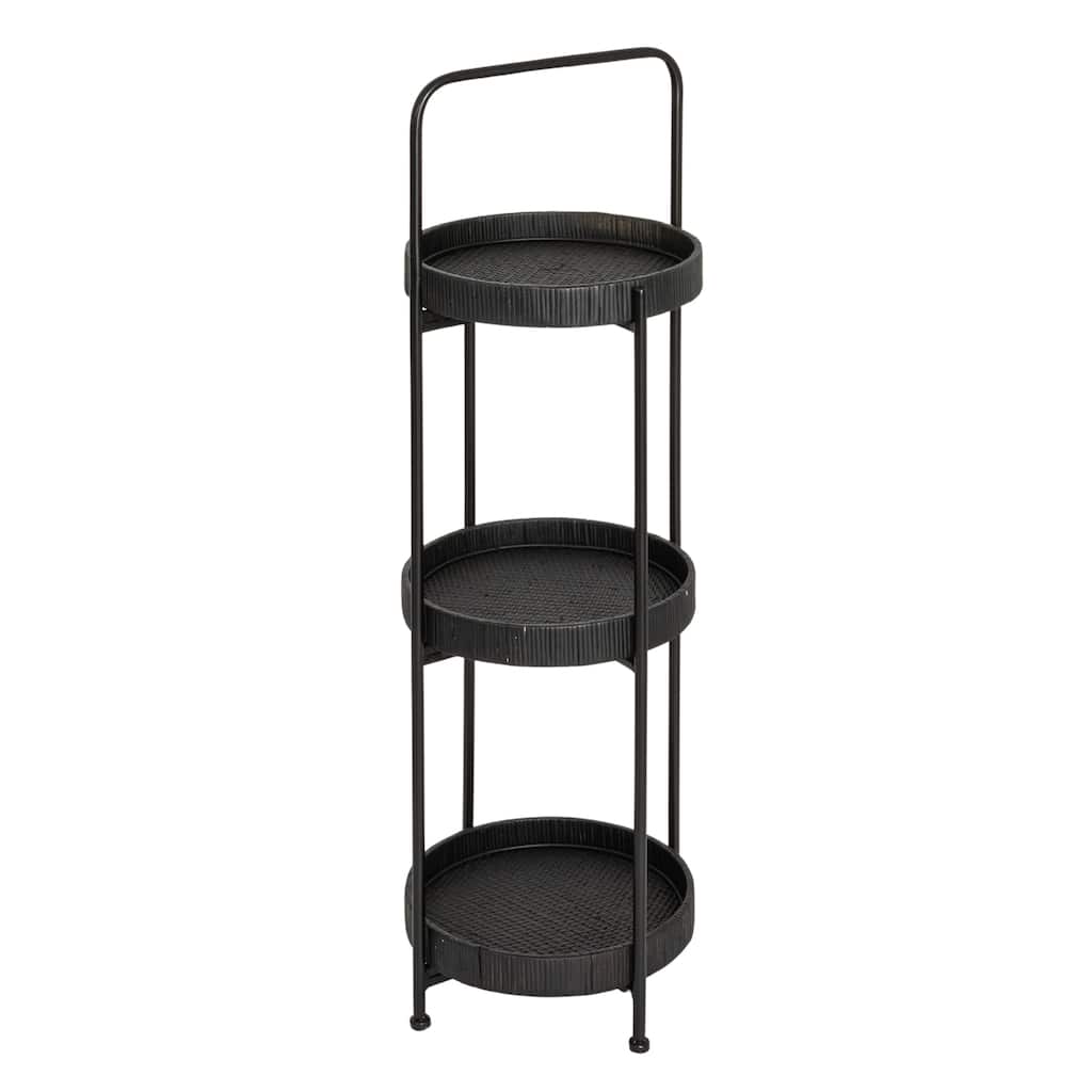 Decorative 3-Tier Rattan Storage Tray