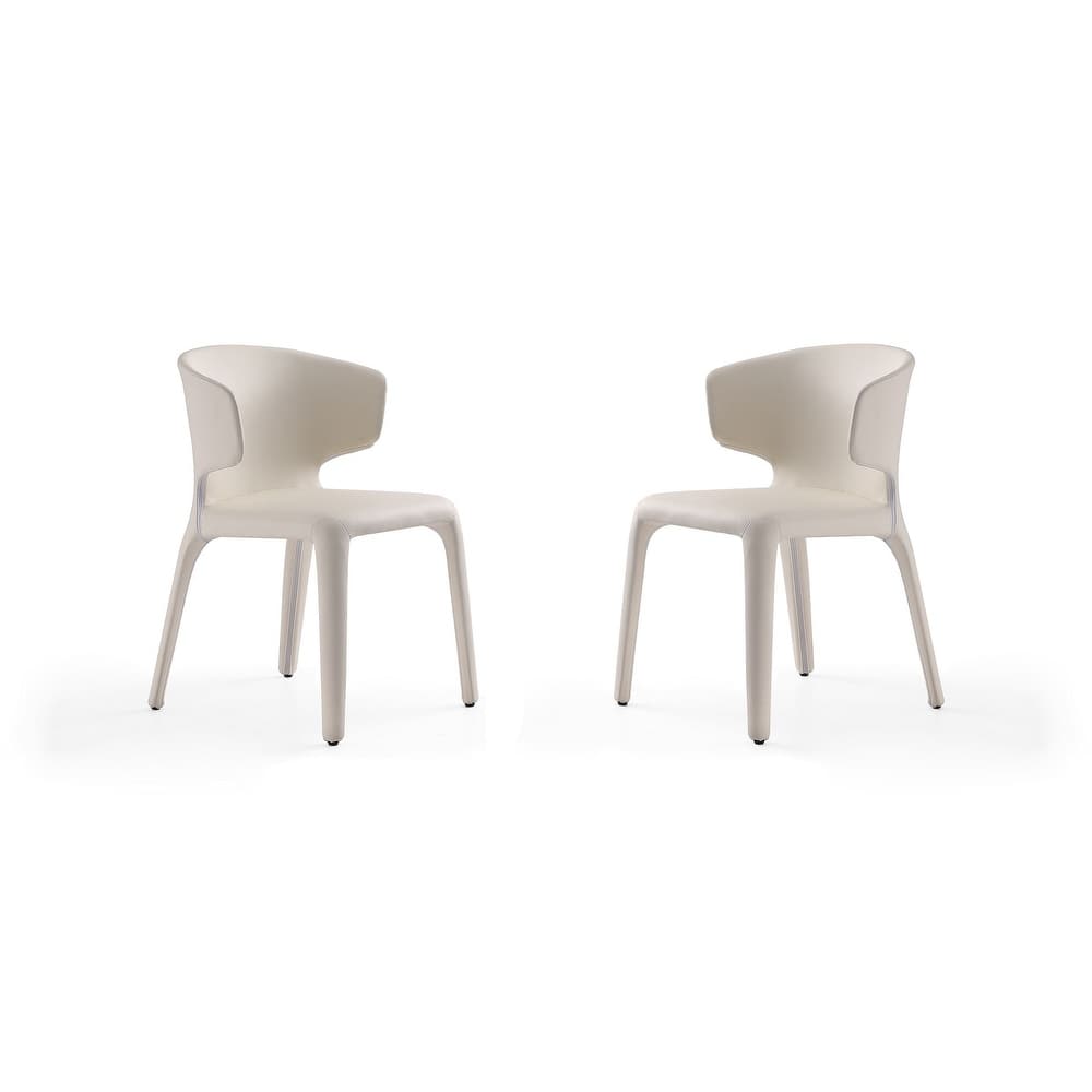 Conrad Cream Faux Leather Dining Chair (Set of 2)