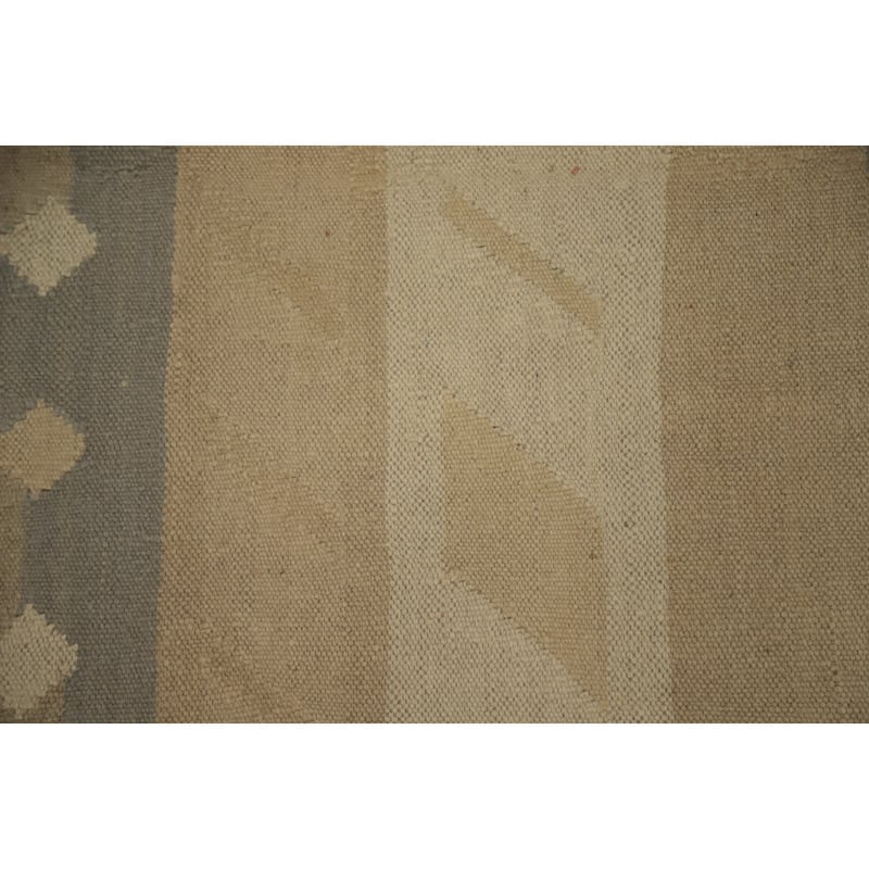 Hand Woven Oriental 100% Wool Carpet Southwestern Tribal Beige & Ivories Kilim Area Rug - 7' 7'' X 4' 11''