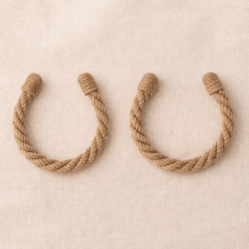 Elegant Rope Curtain Tie Backs Decorative Holdbacks - 2 Tiebacks - Jute