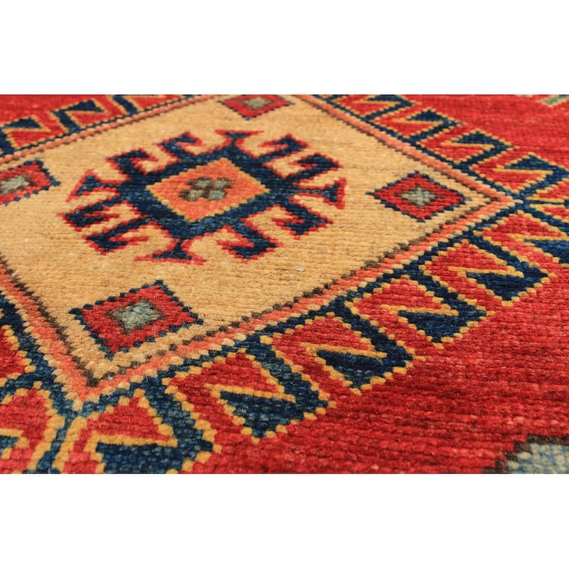 ECARPETGALLERY Hand-knotted Finest Gazni Cream, Burgundy Wool Rug - 2'7" x 10'3" Runner