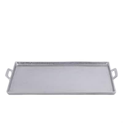 Alum. Tray w/Handles 15x25" - Raw Alum. - RAW NICKEL