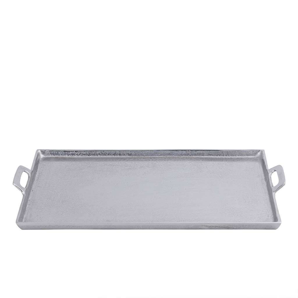 Alum. Tray w/Handles 15x25" - Raw Alum. - RAW NICKEL