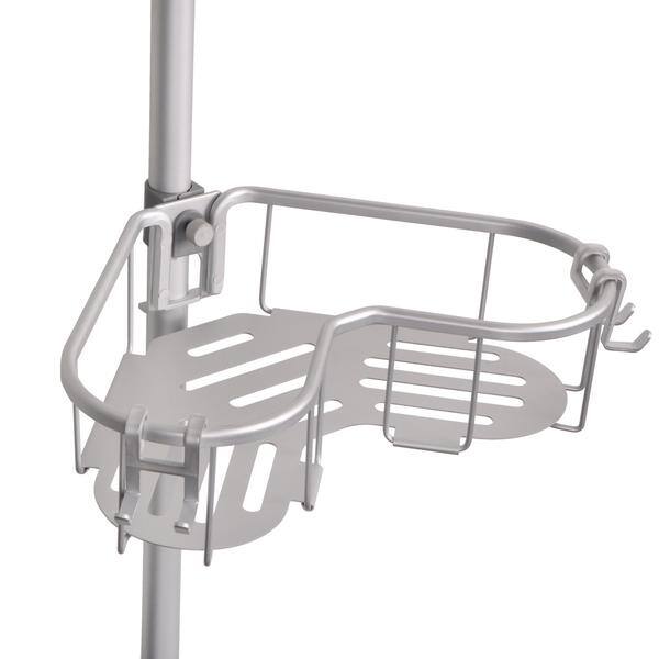 Utopia Alley Tension Rod Shower Organizer, Rustproof Corner Shower Caddy with 4 Adjustable Shelves, Chrome & Matte Black Finish