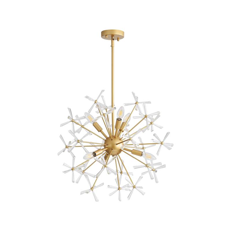 Wry Lighting Dandelion 6-light Pendant in Matte Gold
