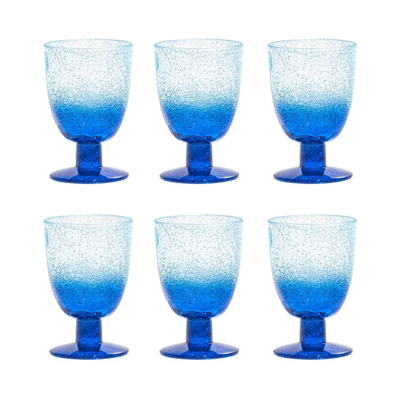 Abode Homewares by TarHong Oceanic Ombre Goblet, 14 oz. Set of 6