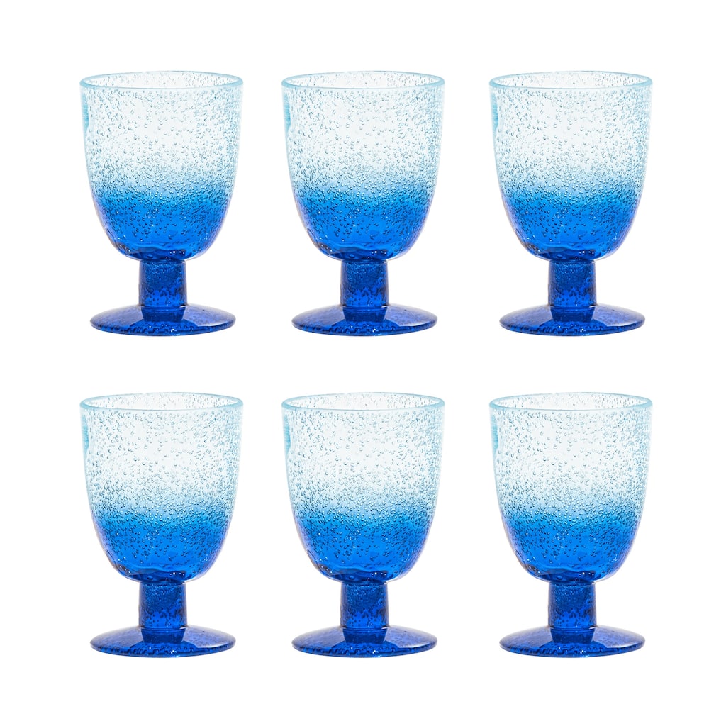 Abode Homewares by TarHong Oceanic Ombre Goblet, 14 oz. Set of 6