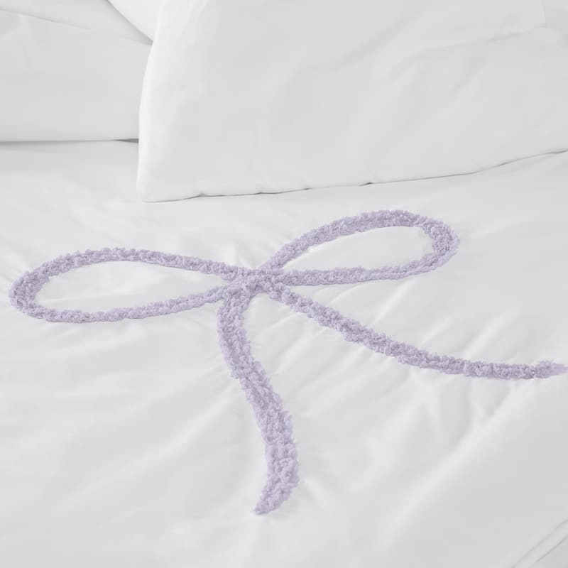 Truly Soft Textured Bow 3 Piece Comforter Set