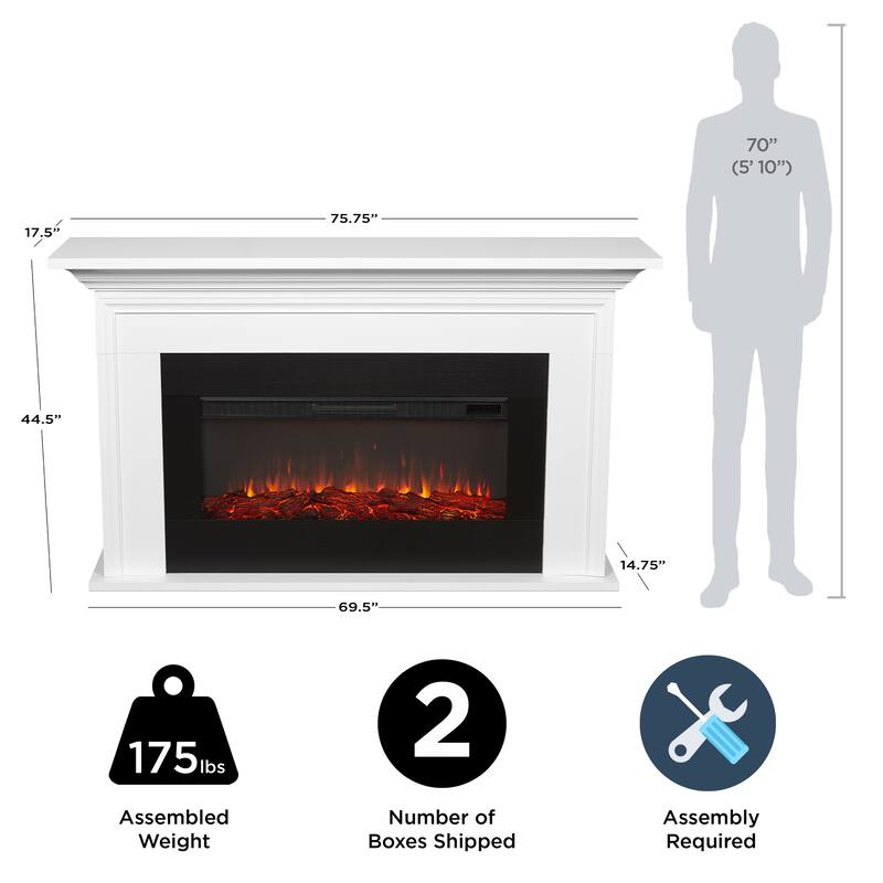 Cleo Landscape Electric Fireplace in White