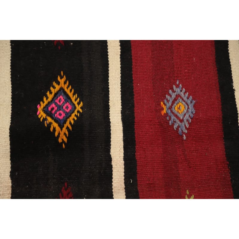 Hand Woven Oriental 100% Wool Carpet Southwestern Tribal Red Kilim Area Rug - 10' 2'' X 5' 10''