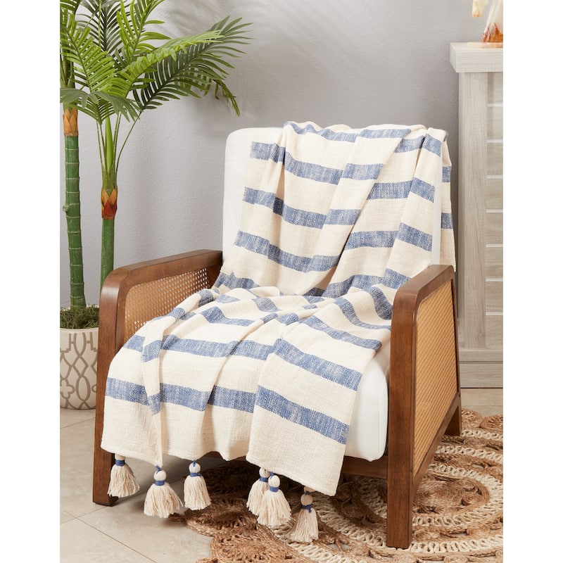 Tassel Treats Stripe Throw Blanket
