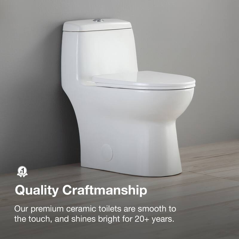 Pack of 2 Jade One-Piece Elongated Toilet With Dual Flush and Soft Close Seat - White