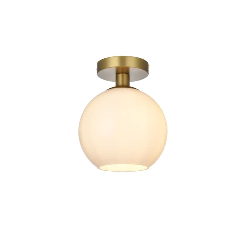1-Light Flush Mount with 8 inch Frosted White Glass