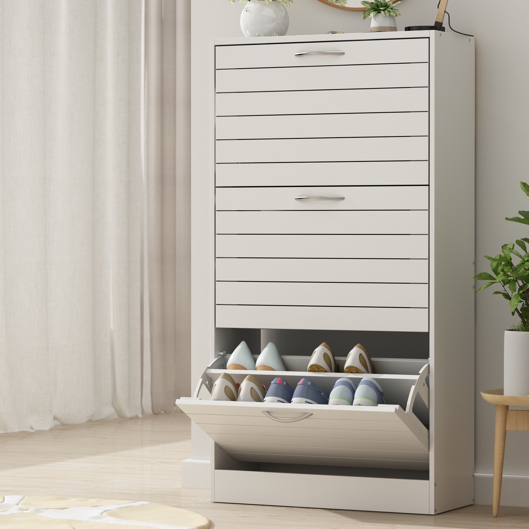 Narrow depth best sale shoe cabinet