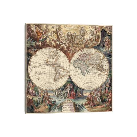 iCanvas "Antique World Map I" by Interlitho Designs Canvas Print
