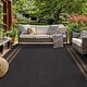 preview thumbnail 60 of 98, World Rug Gallery Border Indoor/Outdoor Flat Woven Area Rug 6' 6" x 9' - Dark Gray
