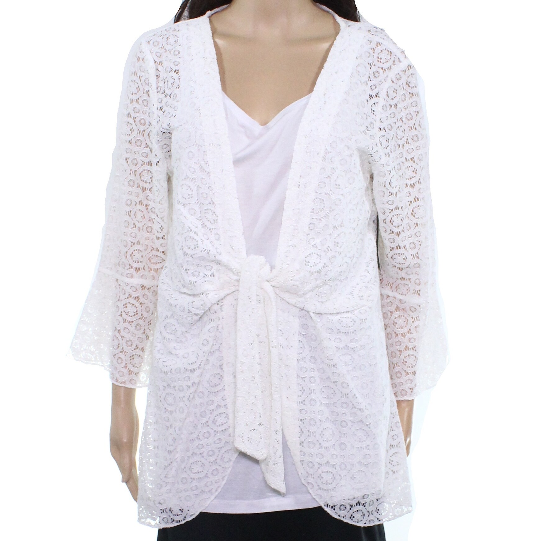 white lace sweater
